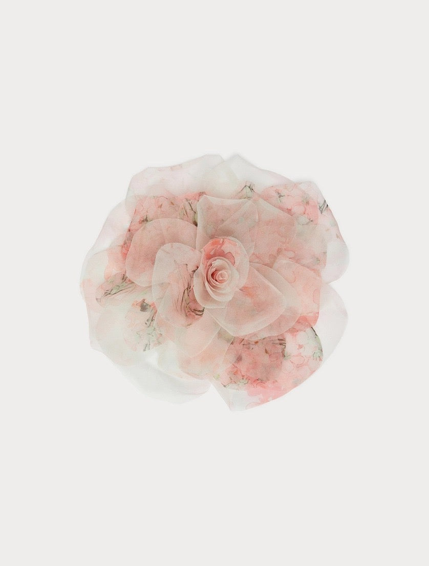 SPILLA A FIORE IN ORGANZA - ROSA