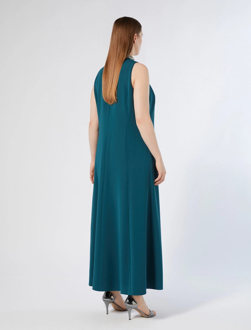 ABITO IN CADY CON RICAMO - VERDE SMERALDO