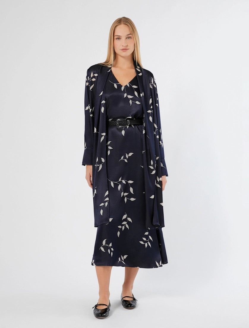 ABITO IN RASO DÉVORÉ - BLU