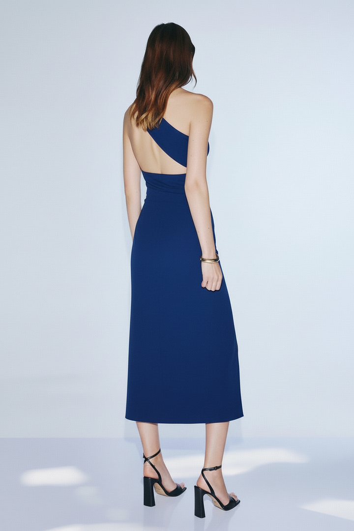 TWINS - ABITO MIDI CON DESIGN MONOSPALLA, CHE METTE IN RISALTO UNA SPALLA SCOPERTA