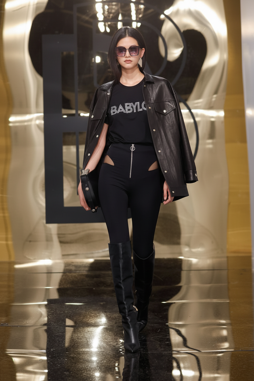 BABYLON - MAGLIA A MEZZA MANICA CON SCRITTA BABYLON DI GIOIELLO.