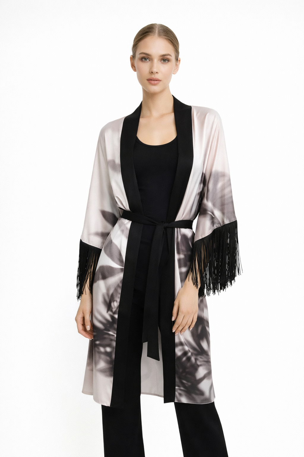 Kimono fantasia con frange