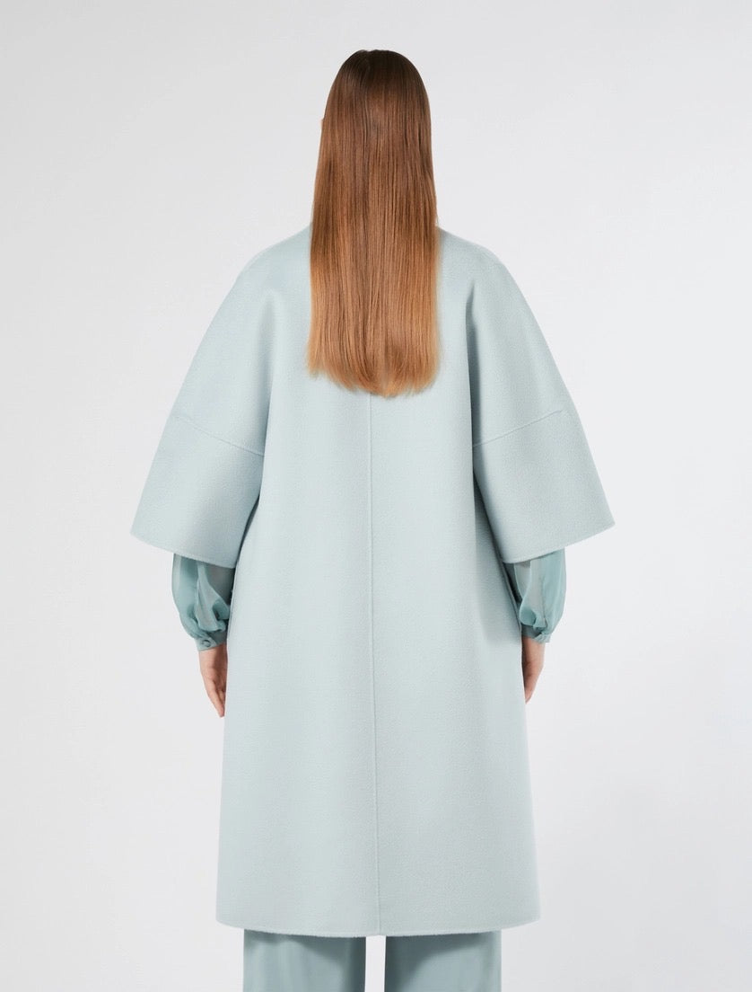 CAPPOTTO IN DOUBLE DI LANA - VERDE PASTELLO