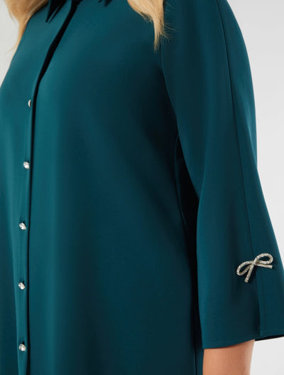 CASACCA IN CADY CON STRASS - VERDE SMERALDO