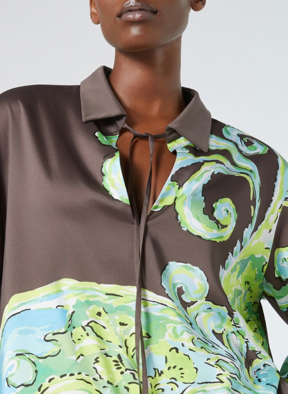 MARINA SPORT - CAMICIA SVASATA HA IL DAVANTI TWILL CON STAMPA ESCLUSIVA E IL RETRO IN JERSEY DI COTONE