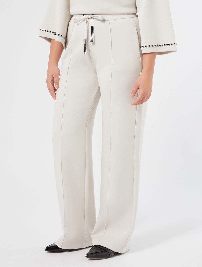 PANTALONI IN JERSEY SCUBA CON STRASS