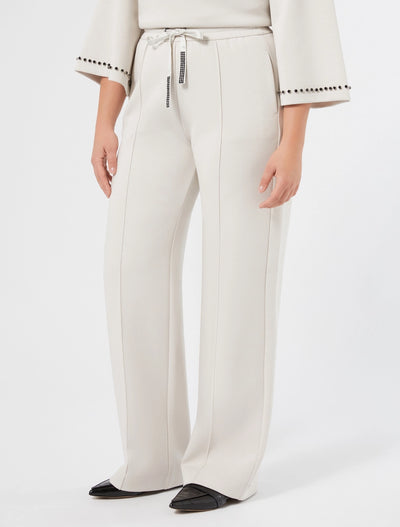 PANTALONI IN JERSEY SCUBA CON STRASS