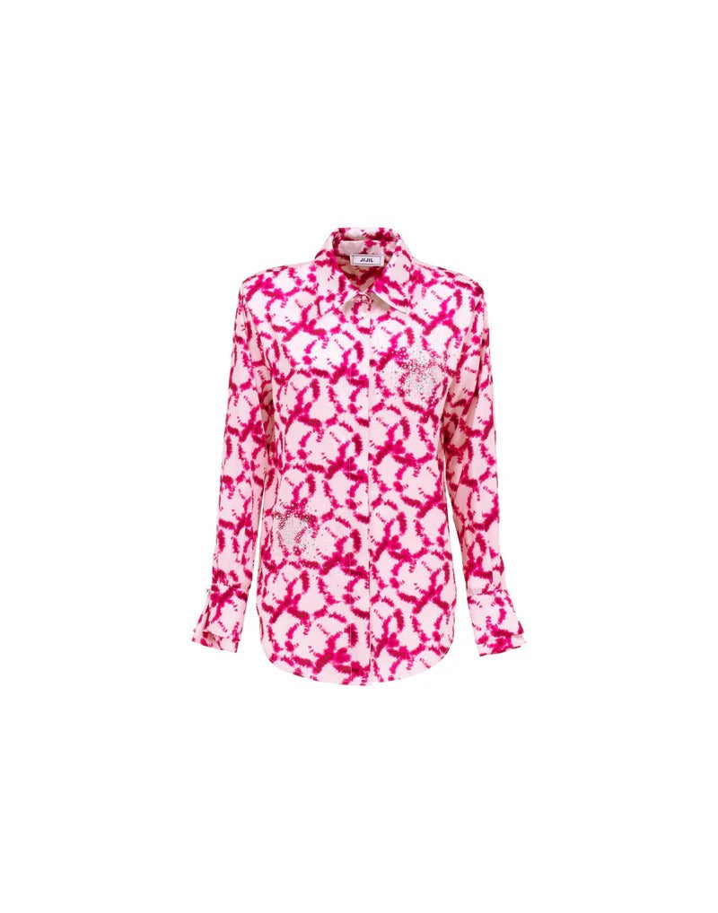JIJIL - CAMICIA FANTASIA STAMPATA CON APPLICAZIONI.