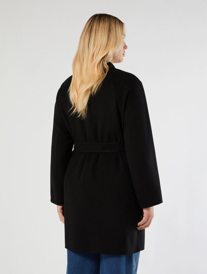 MARINA SPORT - CAPPOTTO IN DOUBLE DI MISTO LANA - NERO