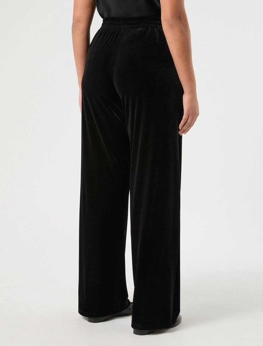 PERSONA - PANTALONI WIDE LEG IN JERSEY DI VELLUTO