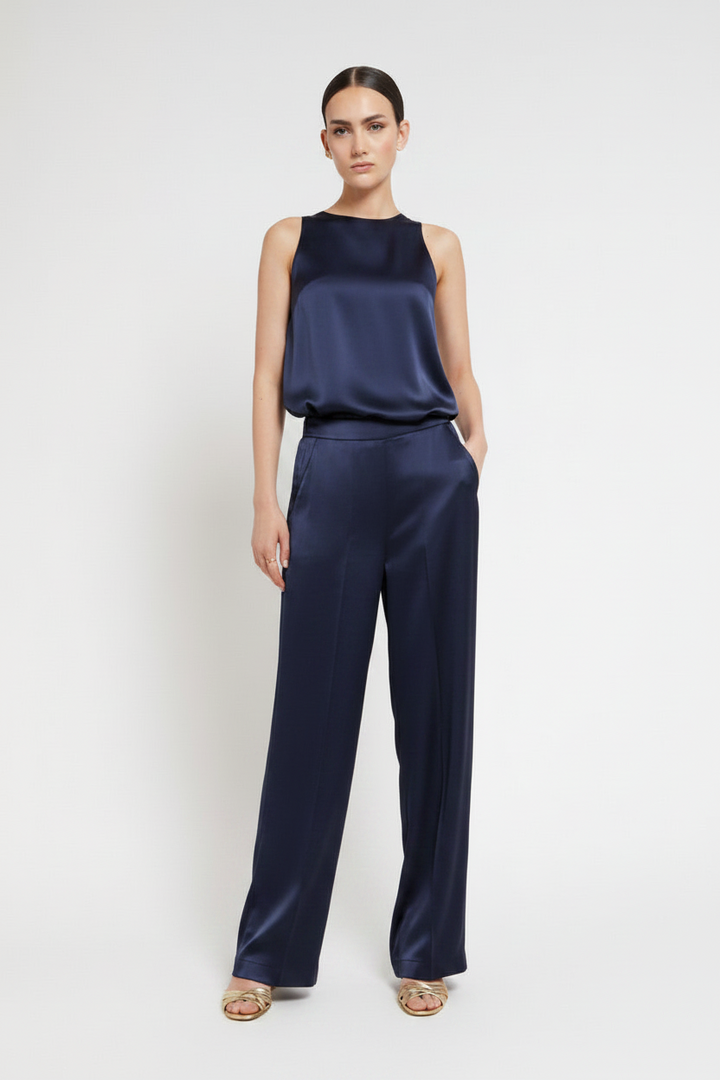 OTTO D’AME - PANTALONE IN PIEGA IN 100% VISCOSA CON TASCA POSTERIORE