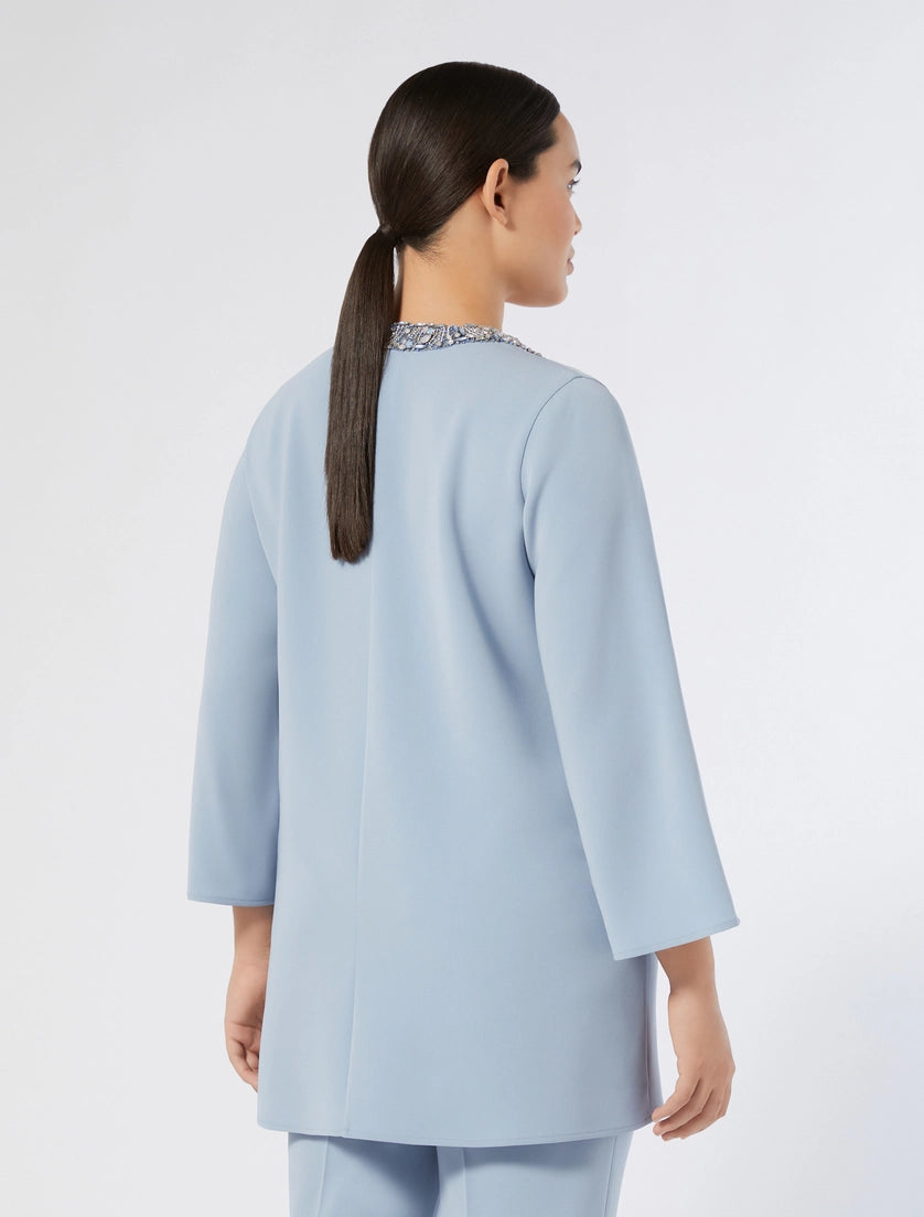 MARINA RINALDI - CASACCA IN CADY CON STRASS - AZZURRO