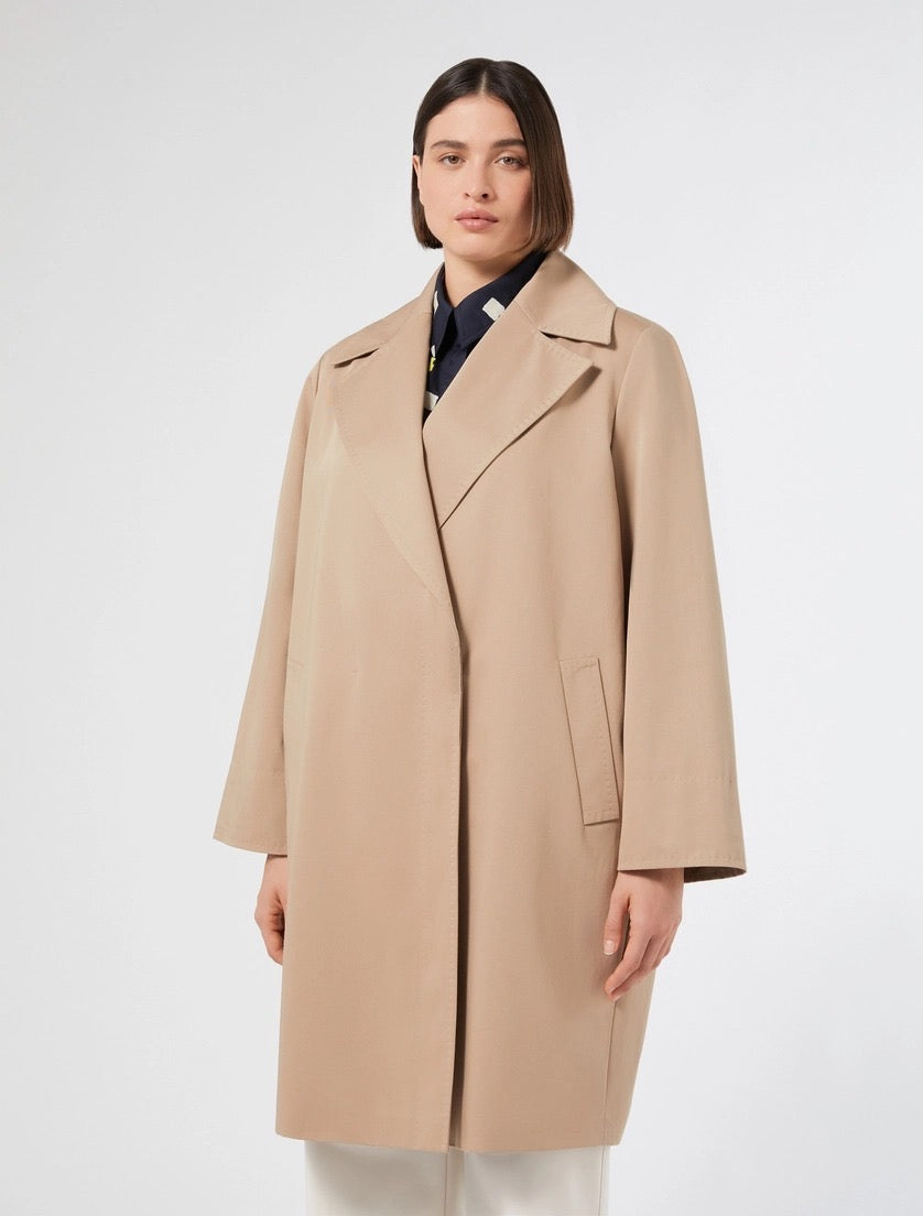 TRENCH IN FAILLE DI COTONE - NOCCIOLA