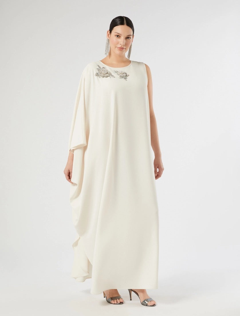 MARINA RINALDI - ABITO LUNGO ASIMMETRICO IN CADY COMFORT PER SFOGGIARE UNO STILE RAFFINATO E DISTINTIVO