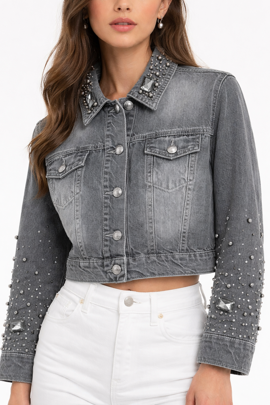 TRASH AND LUXURY - GIACCA DI JEANS CON DECORI
