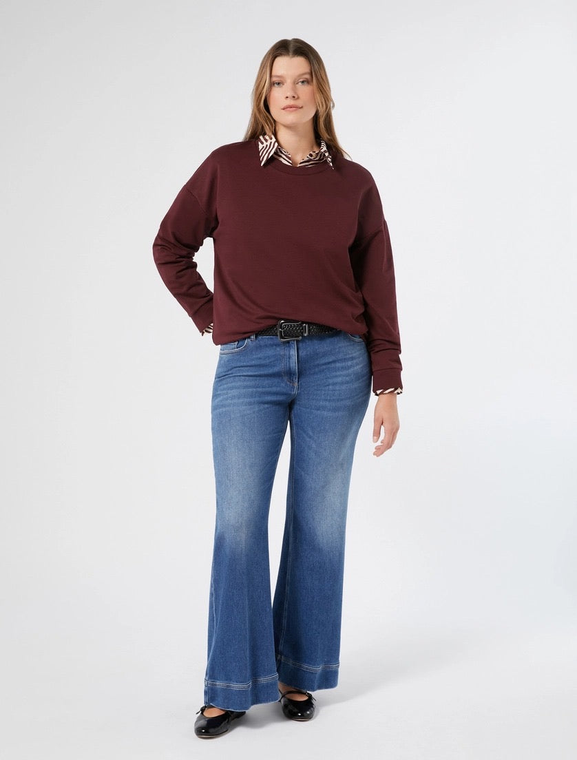 JEANS FLARE IN DENIM DI COTONE - BLU