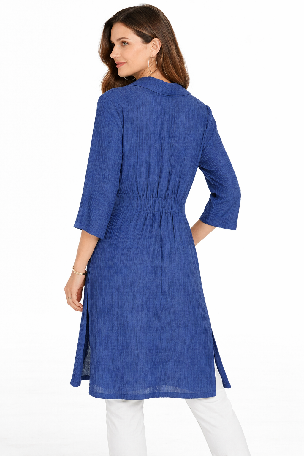 CAFTANO BLU IN TESSUTO LEGGERO