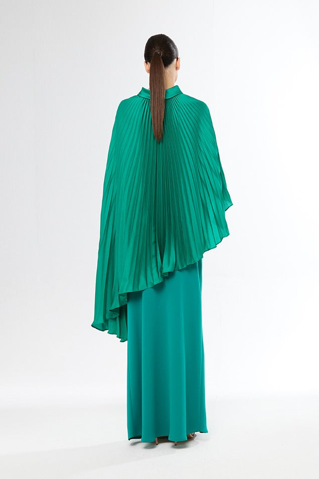 CARLA RUIZ - COMPLETO 3 PEZZI : TOP , MANTELLA PLISSETTATA E GONNA LISCIA