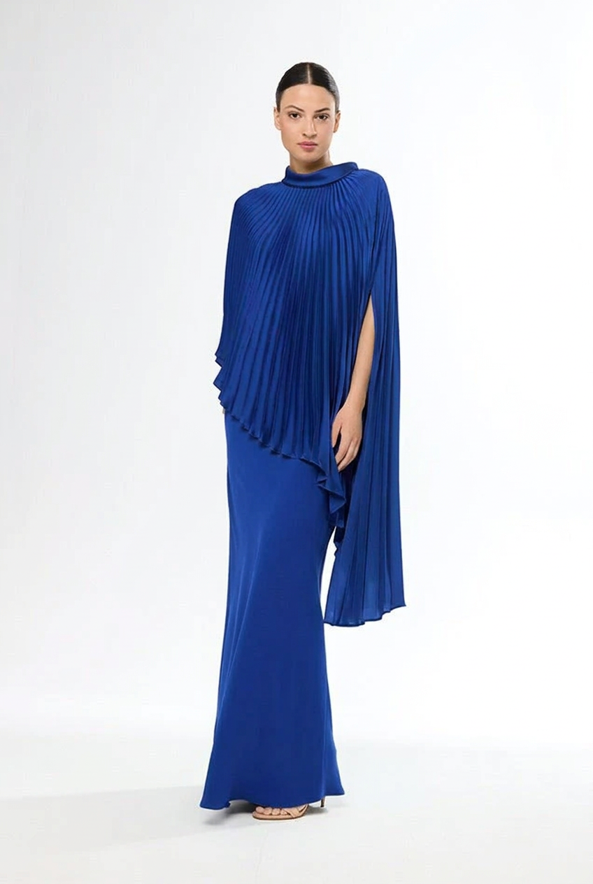 CARLA RUIZ - COMPLETO 3 PEZZI : TOP , MANTELLA PLISSETTATA E GONNA LISCIA