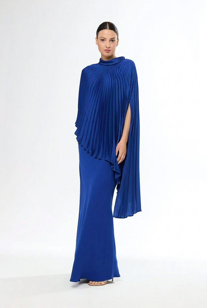 CARLA RUIZ - COMPLETO 3 PEZZI : TOP , MANTELLA PLISSETTATA E GONNA LISCIA