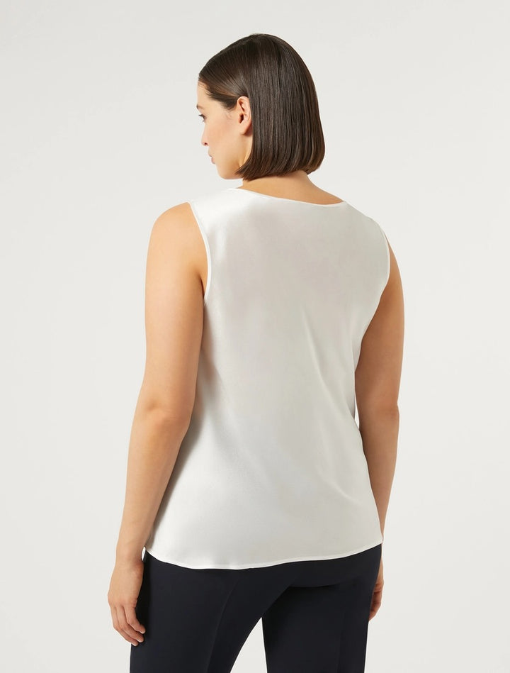 MARINA RINALDI - BLUSA IN SATIN CON LEGGERO SCOLLO DRAPPEGGIATO È UN CAPO ELEGANTE E SOFISTICATO
