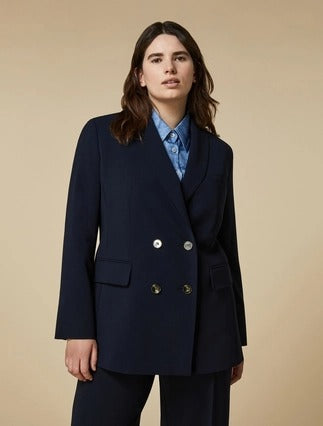 MARINA RINALDI - GIACCA BLAZER DOPPIOPETTO IN CADY