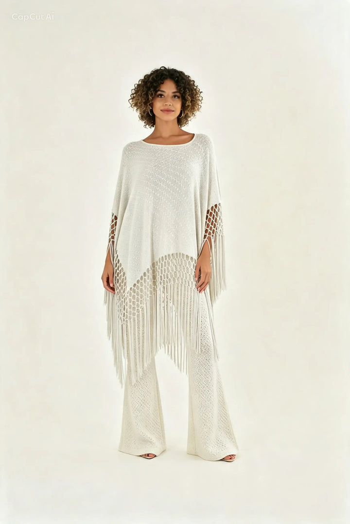 PHO FIRENZE - PANTALONE A PALAZZO DA ABBINARE AL PONCHO