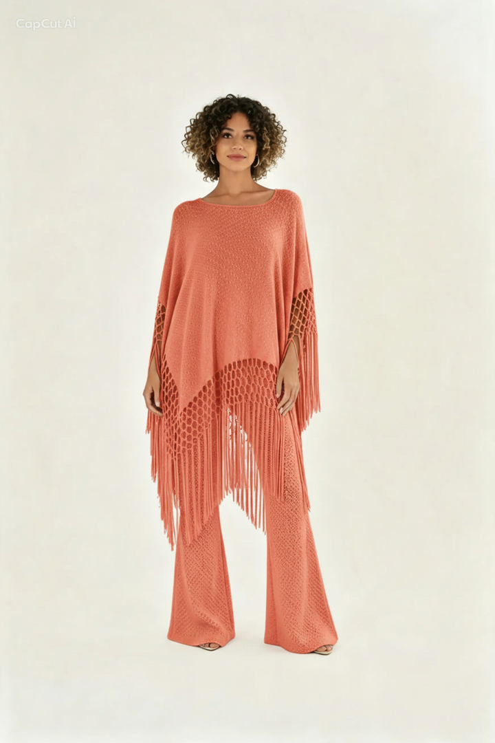 PHO FIRENZE - PANTALONE A PALAZZO DA ABBINARE AL PONCHO