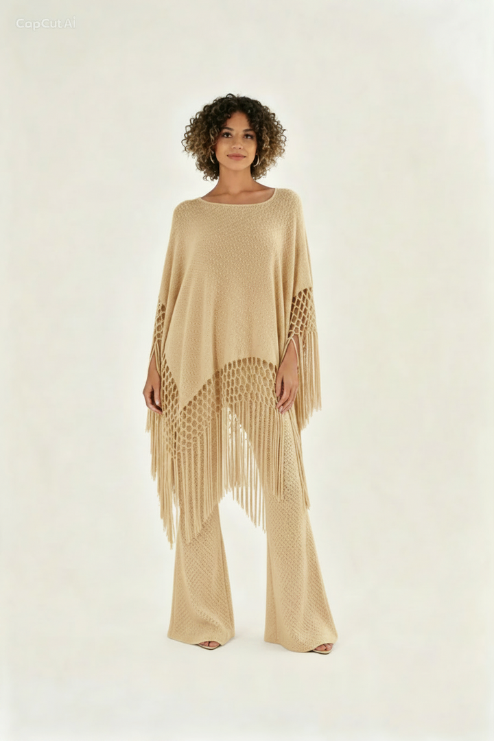 PHO FIRENZE - PANTALONE A PALAZZO DA ABBINARE AL PONCHO