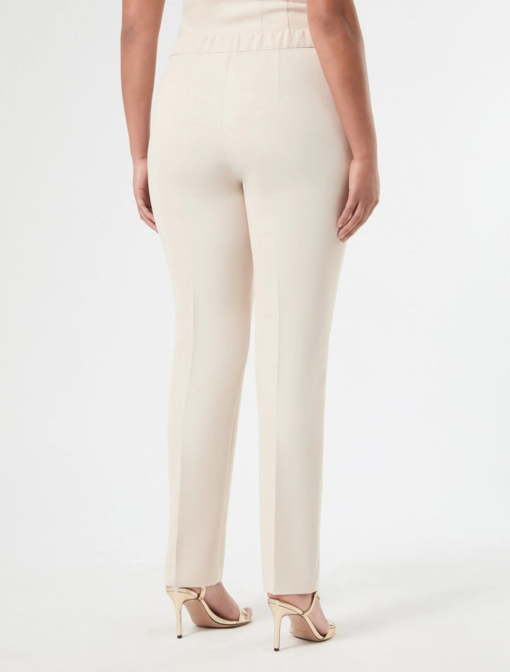 PERSONA - PANTALONI SLIM IN TESSUTO DIAGONALE - ALBINO