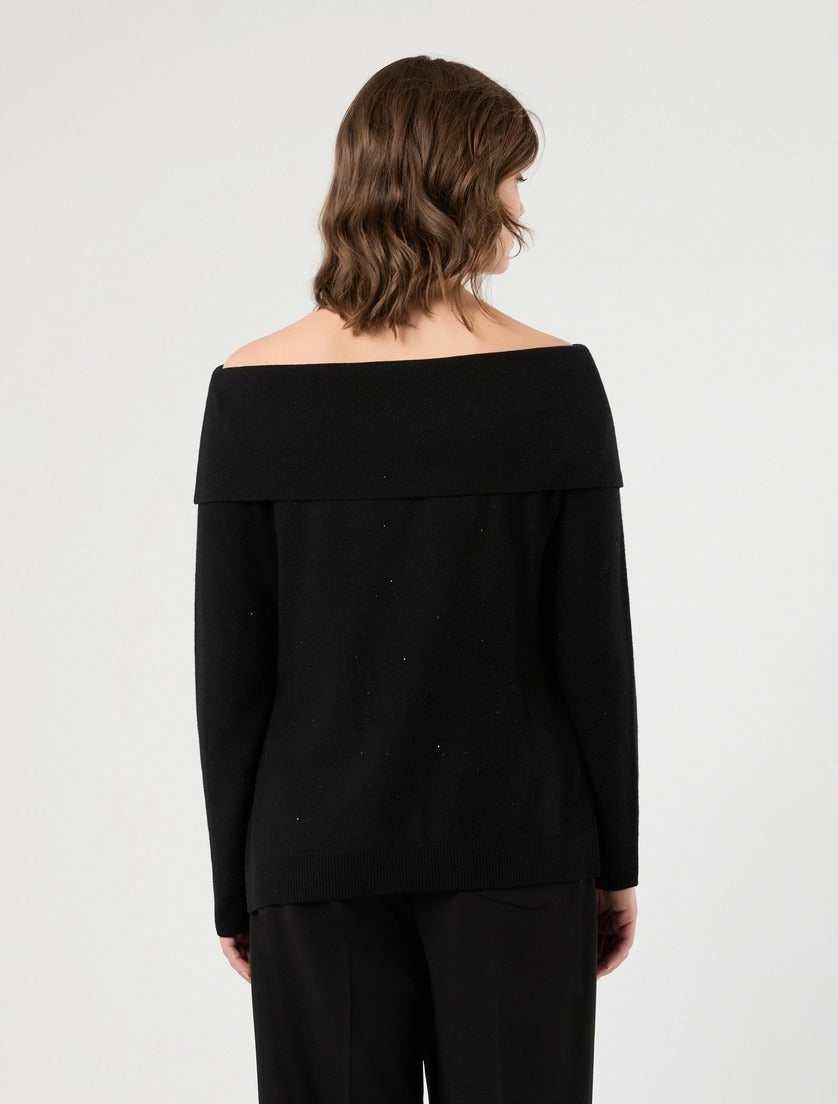 PERSONA - MAGLIA IN FILATO DI MICROPAILLETTES, DALLA LINEA SCIVOLATA