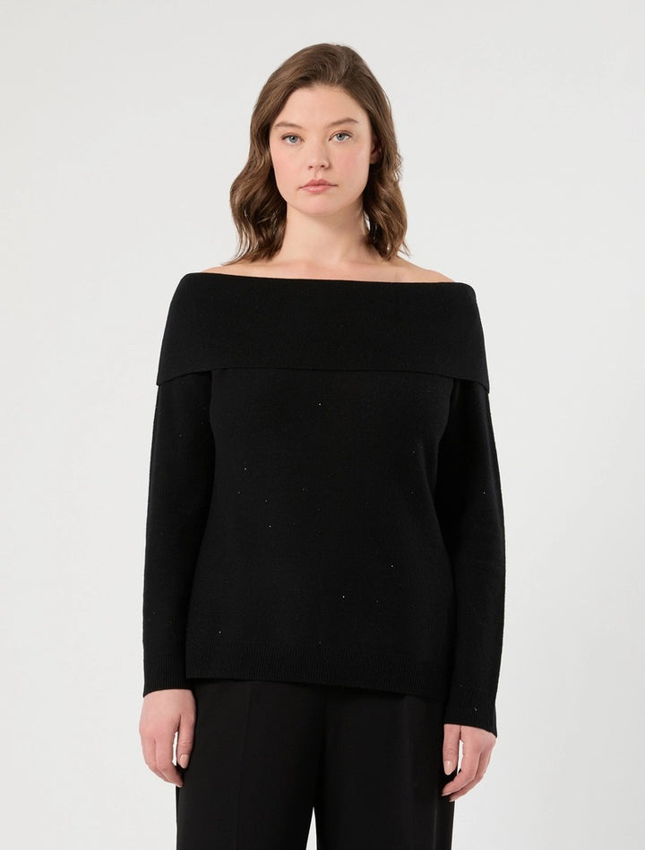 PERSONA - MAGLIA IN FILATO DI MICROPAILLETTES, DALLA LINEA SCIVOLATA