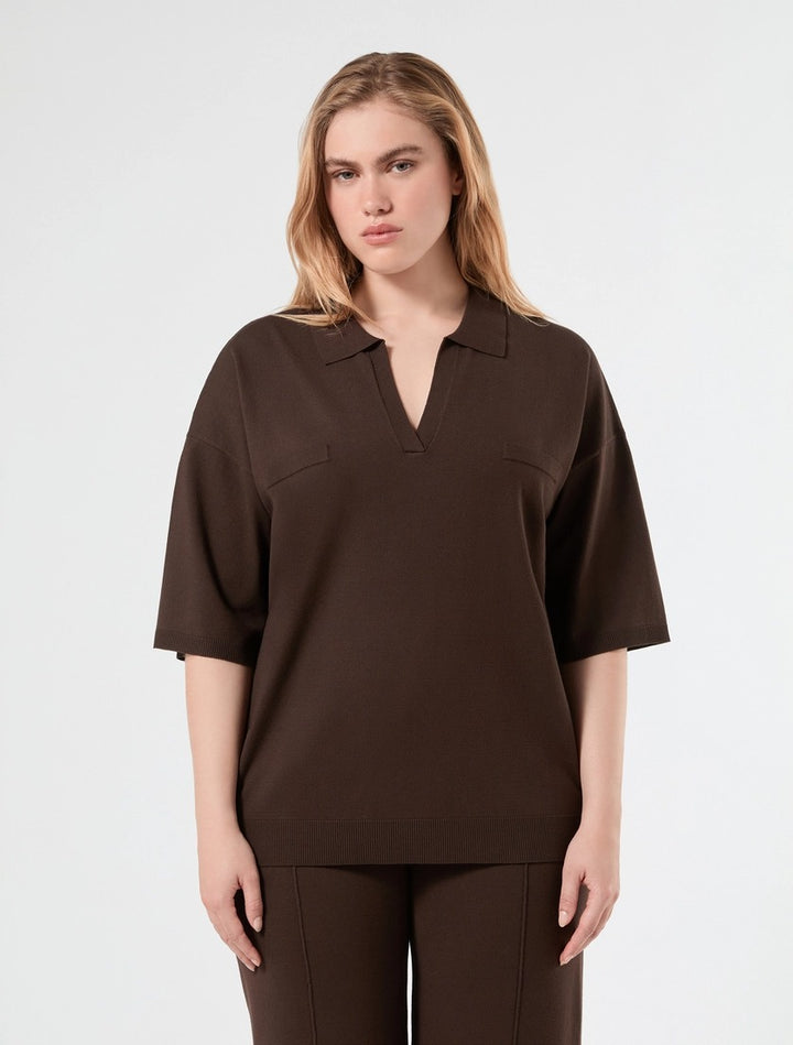 PERSONA - MAGLIA A POLO IN FILATO DI VISCOSA COMFORT