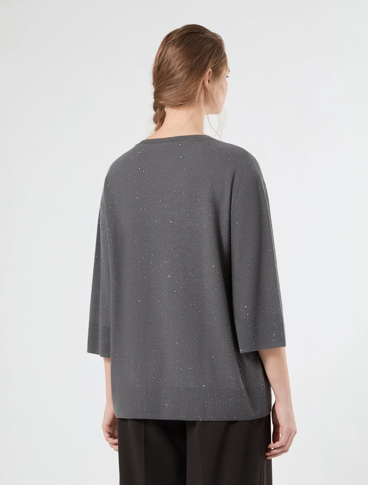 PERSONA - MAGLIA IN FILATO DI MICROPAILLETTES, DALLA LINEA DRITTA