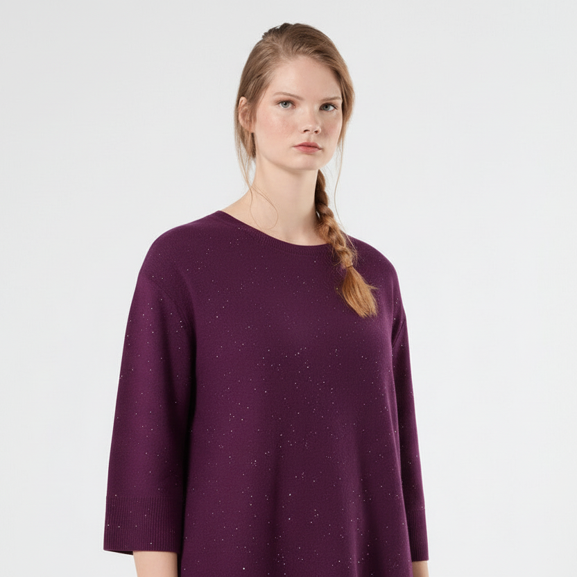 PERSONA - MAGLIA IN FILATO DI MICROPAILLETTES, DALLA LINEA DRITTA