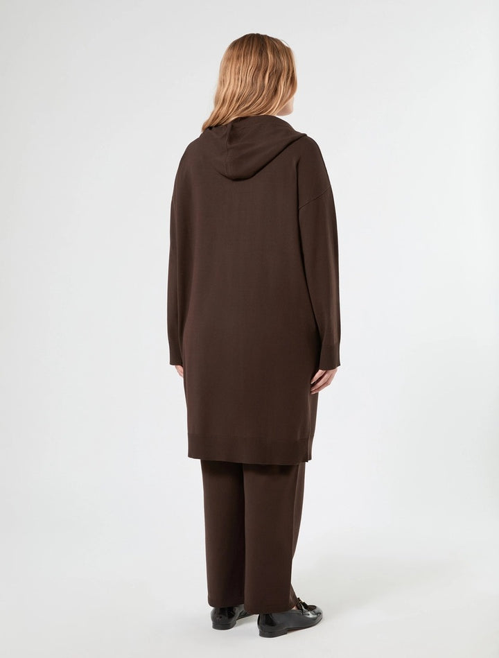 PERSONA - MAXI CARDIGAN IN VISCOSA - CACAO