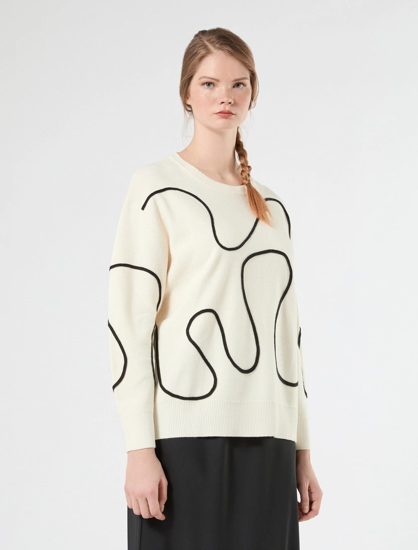 PERSONA - MAGLIA IN MISTO LANA CON RICAMO