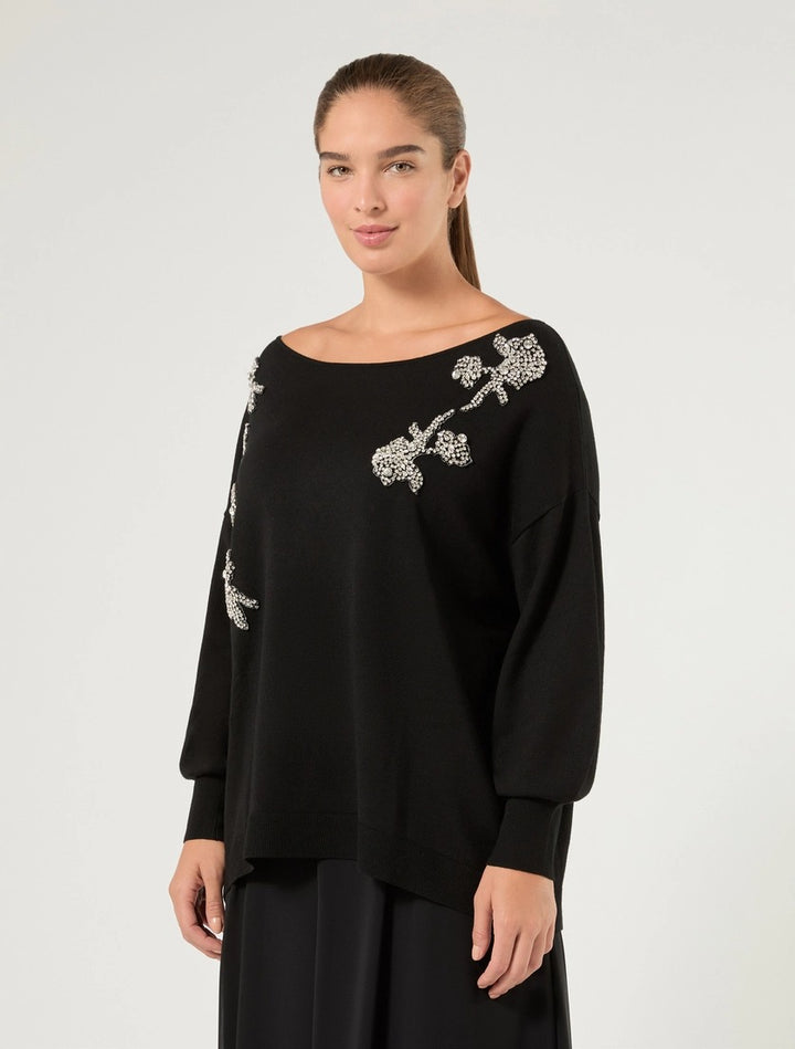 MARINA RINALDI - MAGLIA IN VISCOSA MANO CALDA, DALLA LINEA OVER