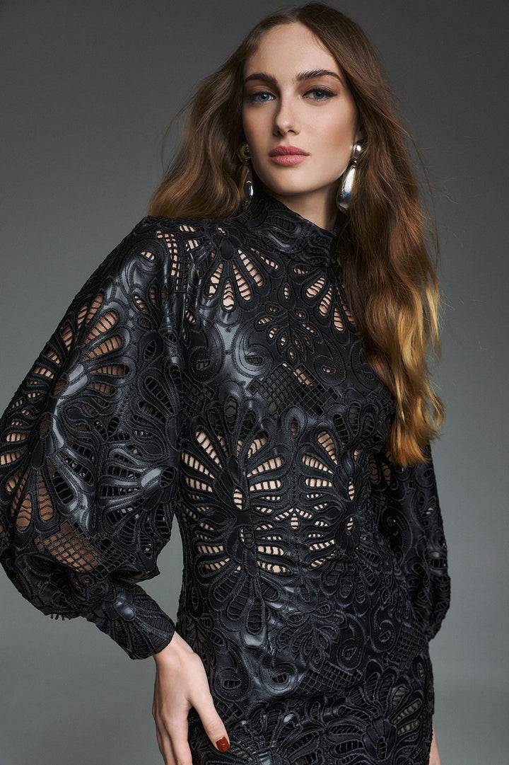 TWINS - MINIDRESS IN PIZZO SANGALLO CON MANICHE A PALLONCINO