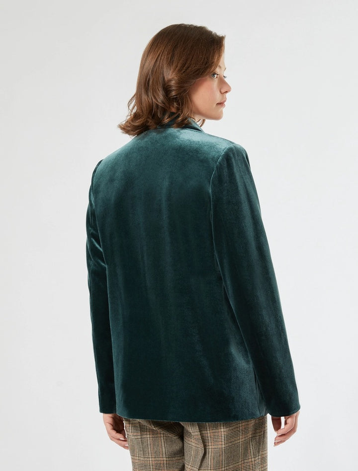 PERSONA - GIACCA BLAZER IN VELLUTO - VERDE BOSCO