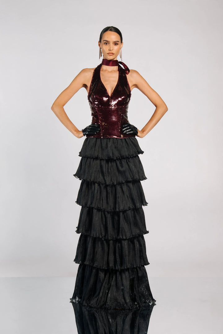 BABYLON - TOP CORSETTO PAIETTATO