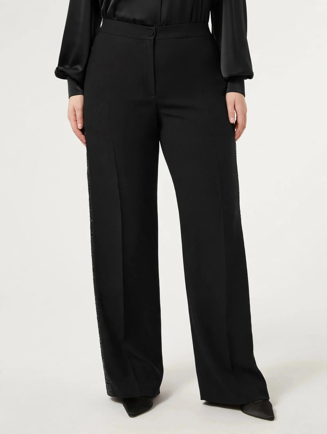 PERSONA - PANTALONI IN CRÊPE ENVERS SATIN