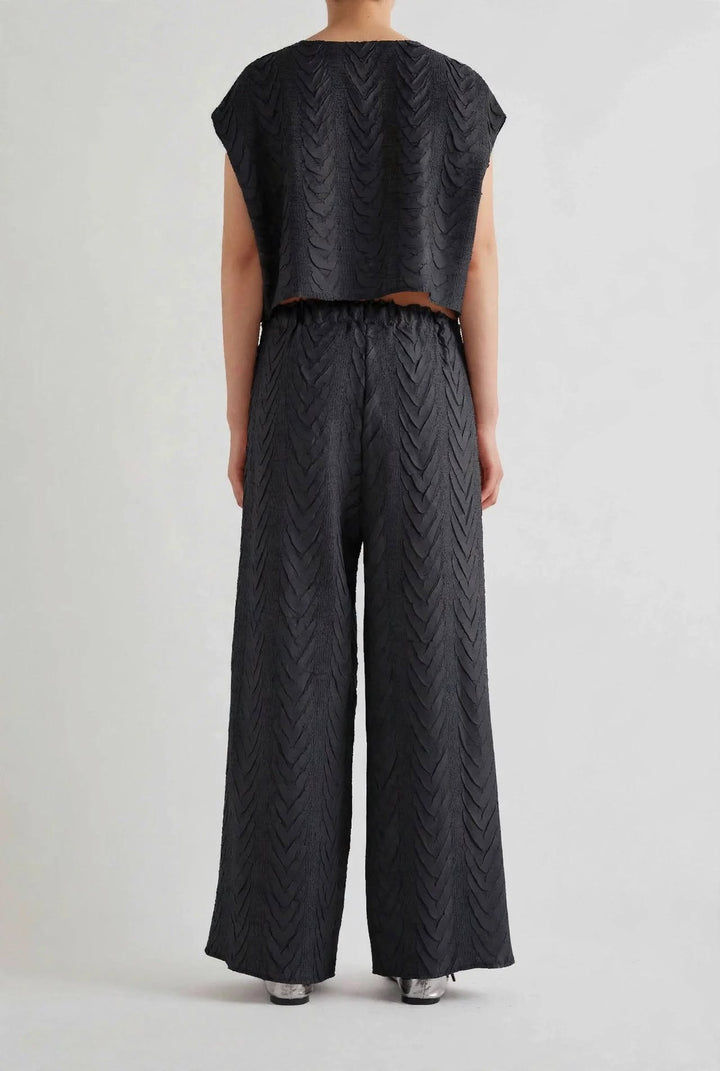 MEIMEI J - PANTALONE DRITTO PLISSETTATO-DISPONIBILE BLU NOTTE