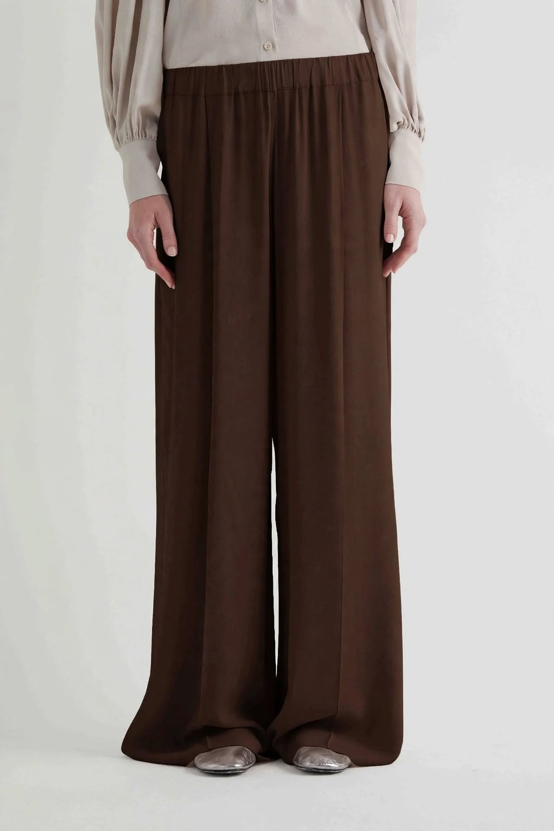 MEIMEI J - PANTALONE DI LINEA MORBIDA-DISPONIBILE MARRONE